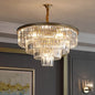 Candelabru Cristal CHAMBORD Eleganza 8xE14, Diametru 48cm, Auriu Mat, Inaltime Reglabila – culoare aurie, 48 cm – RegalS