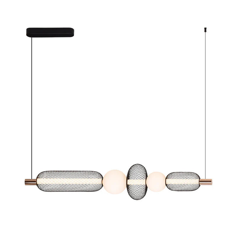 Lustra LED Suspendata LM551/5BK, 28W, Lumina 3000/4000/6000K, Negru, Inaltime Reglabila