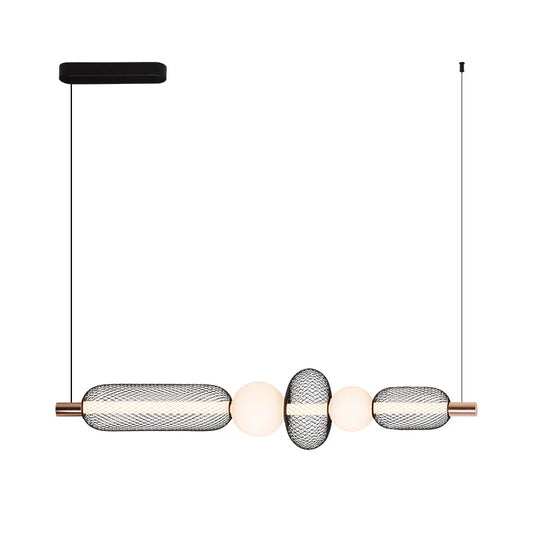 Lustra LED Suspendata LM551/5BK, 28W, Lumina 3000/4000/6000K, Negru, Inaltime Reglabila