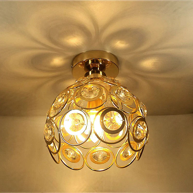 Lustra Rossi Cristal, 1*E27, Metal, Auriu