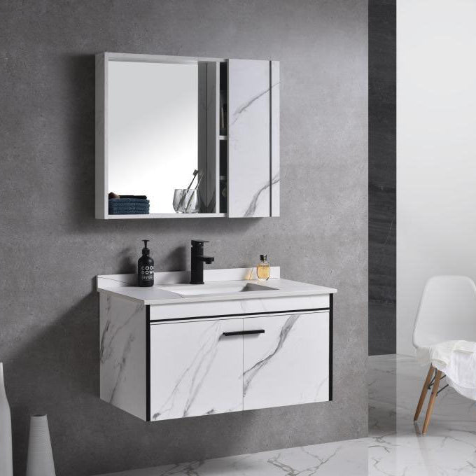 Set Mobilier pentru Baie 80x48cm 3 Piese Negru Alb