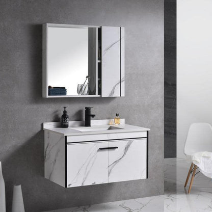 Set Mobilier pentru Baie 60x48cm 3 Piese Negru Alb