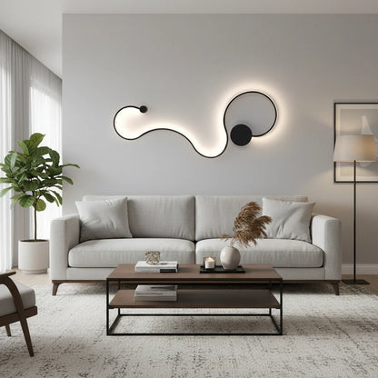 Aplica LED Delilah 38W Decorativa Lumina Rece/Calda/Neutra Metal si SIlicon Negru