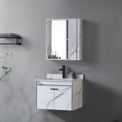 Set Mobilier pentru Baie 80x48cm 3 Piese Negru Alb