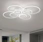Lustra LED 130W Alb BETTY - 8 Cercuri, Dimabila, Lumina Rece/Calda/Neutra
