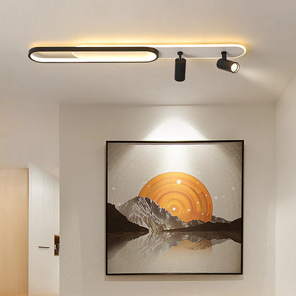 Lustra LED Bastet 49W Lumina Rece/Calda/Neutra Proiector Reglabil Acril si Metal Alb si Negru
