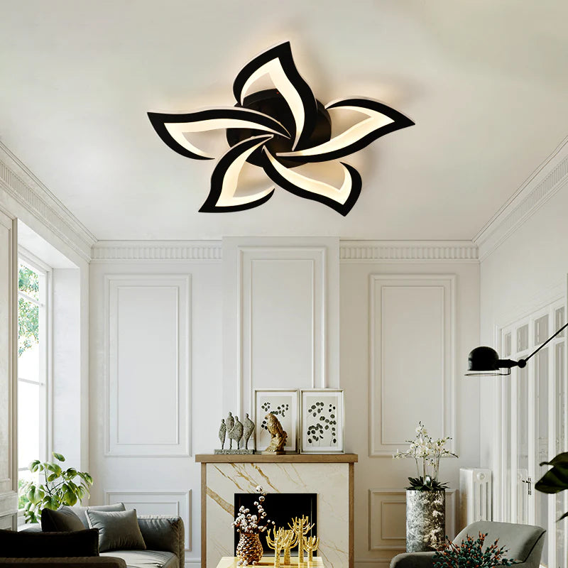 Lustra LED cu Telecomanda LT660/5BK, 5 Elemente, 54W, Lumina 3000/4000/6000K, Negru, Inaltime Reglabila
