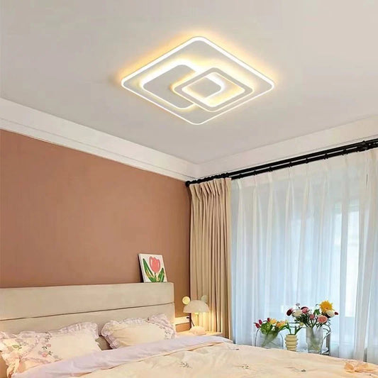 Lustra LED cu telecomanda NOLUX 35W, Patrata, lumina Rece/Calda/Neutra, Dimabila, Alb
