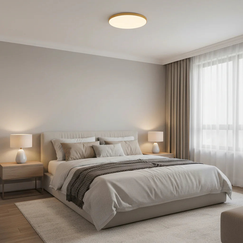 Plafoniera LED, 48W, Lumina Rece, Auriu