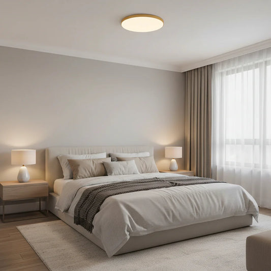 Plafoniera LED, 48W, Lumina Rece, Auriu