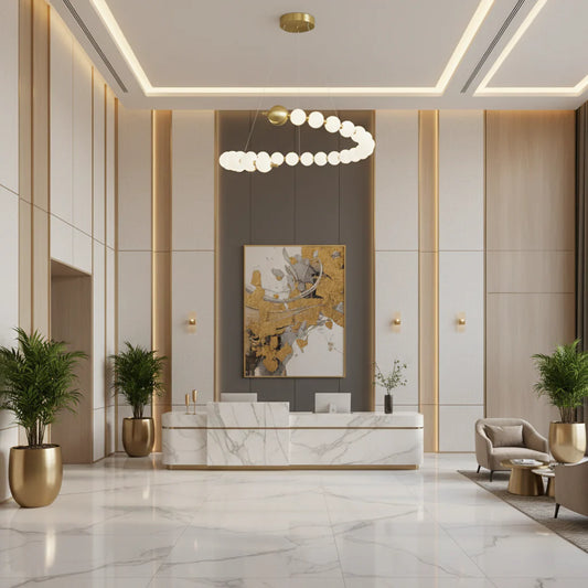 Lustra Suspendata LED Acril Aurelia 41W cu Telecomanda, Dimabila, 3000K/4000K/6000K, Auriu, Metal si Acril