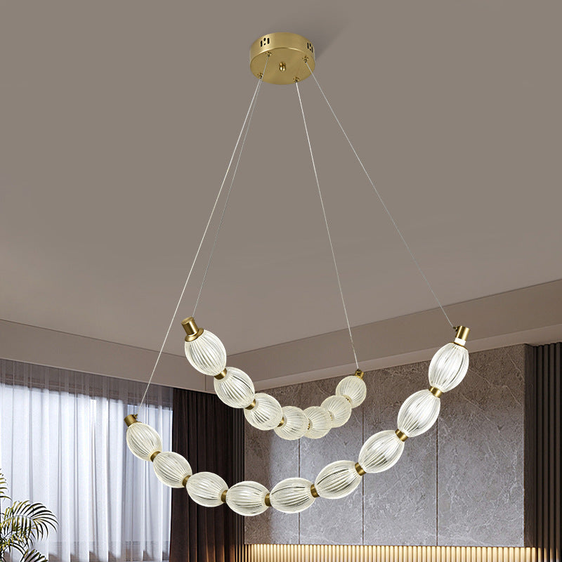 Lustra LED suspendata cu telecomanda FAUSTO, 78W, lumina Rece/Calda/Neutra, Dimabila,Inaltime Reglabila, Auriu