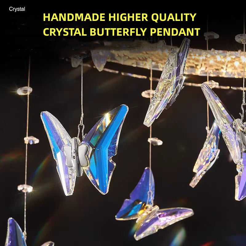 Lustra LED suspendata cu telecomanda si cristal 37W, 2 Cercuri, lumina Rece/Calda/Neutra, Dimabila, Crom Lucios, Inaltim