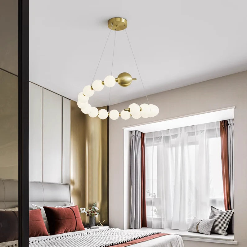 Lustra Suspendata LED Acril Aurelia 41W cu Telecomanda, Dimabila, 3000K/4000K/6000K, Auriu, Metal si Acril