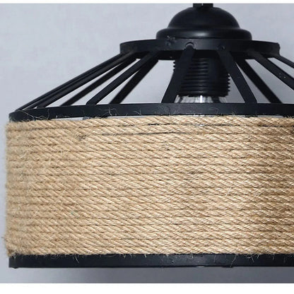 Lustra Vintage LV300/300BK, 1xE27, Rustic Barn, Sfoara si Metal, 150cm, Negru