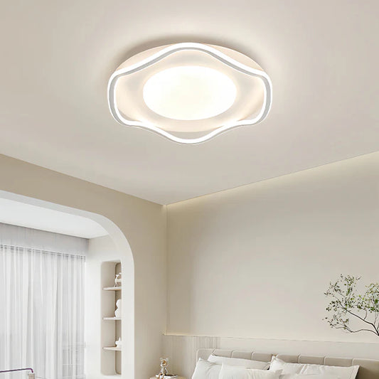 Lustra LED cu telecomanda MODERNO 75W, 2 Cercuri, lumina Rece/Calda/Neutra, Dimabila, Alb