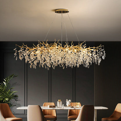 Candelabru Cristal WALTZ Rhapsody, 12x G9, Auriu, 80cm, Inaltime Reglabila