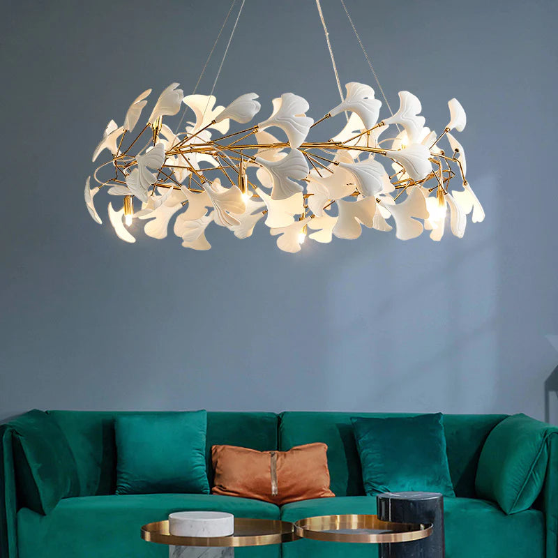 Candelabru Cristal Alpha 8XG9 Auriu Inaltime Reglabila