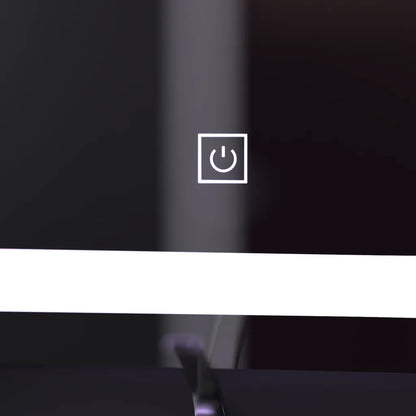 Oglinda LED Rotunda, 90cm, Orizzonte Rama Neagra, Basic Touch