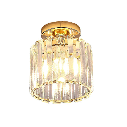 Lustra Clasica Georgiana LC110GD, 1xE27, Diametru 12 cm, Inaltime 17 cm, Auriu, Cristal, Fier, Becuri Neincluse