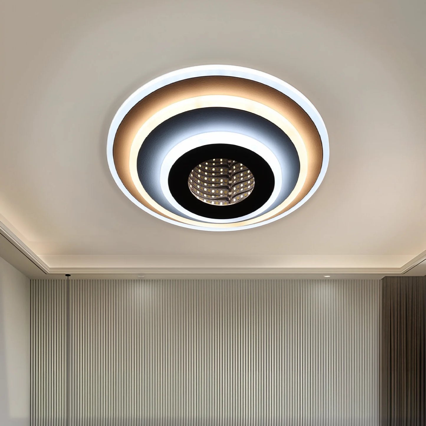 Lustra LED NEXA Rotund 3D, 17W, Alb, Lumina Rece/Calda/Neutra