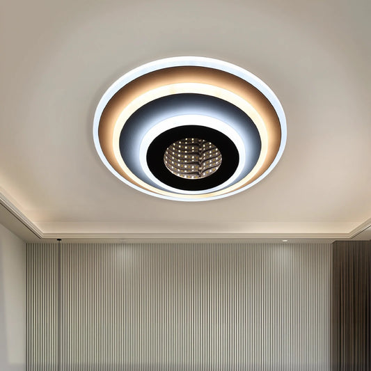 Lustra LED NEXA Rotund 3D, 17W, Alb, Lumina Rece/Calda/Neutra