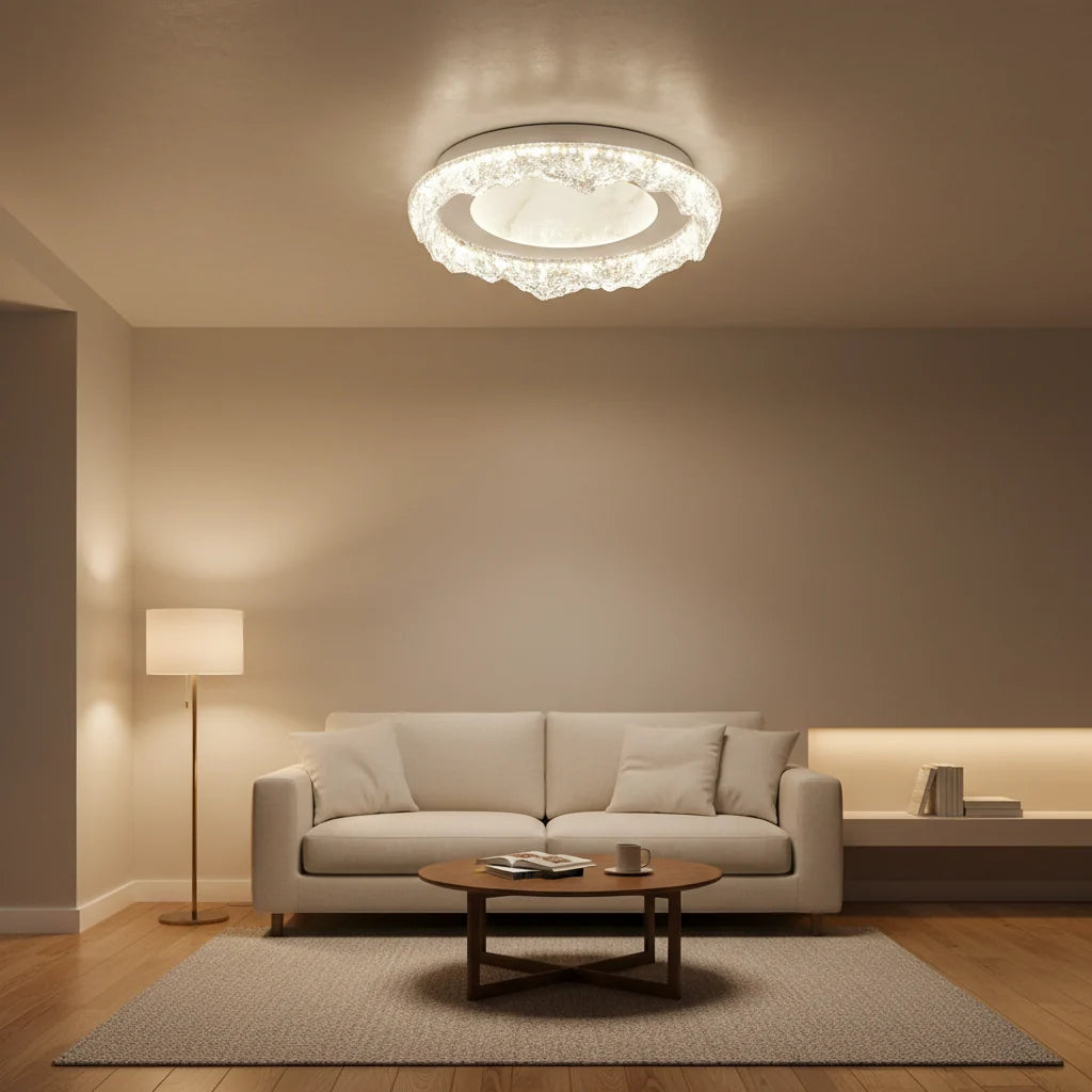 Lustra LED DAIRA Petito, 50W, Diametru 29cm, Lumina Calda/Neutra/Rece, Alb