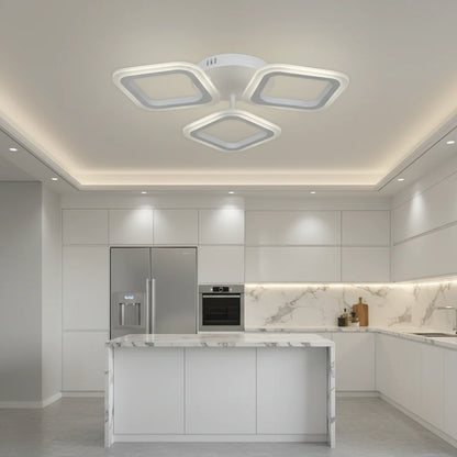 Lustra LED ERIKA, 24W, 3 Patrate, lumina Neutra, Alb