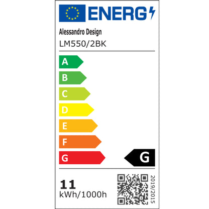 Lustra LED Suspendata LM550/2BK, 11W, Lumina 3000/4000/6000K, Negru, Inaltime Reglabila