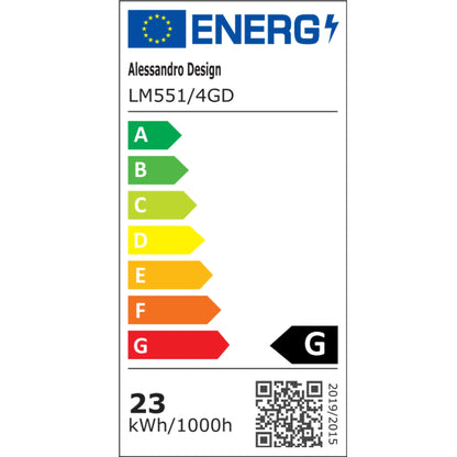 Lustra LED Suspendata LM551/4GD, 24W, Lumina 3000/4000/6000K, Auriu, Inaltime Reglabila