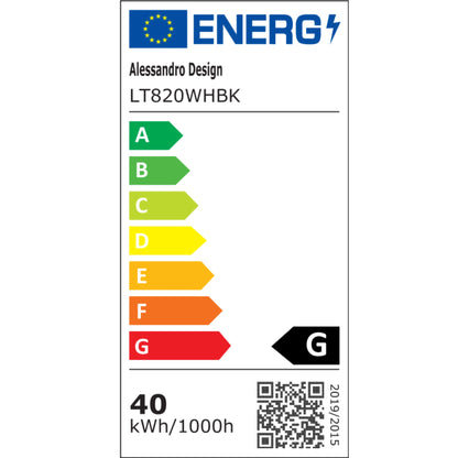 Lustra LED VECTOR Semiarc, 28W, Metalic, Alb cu Negru, Telecomanda, Lumina Rece/Calda/Neutra