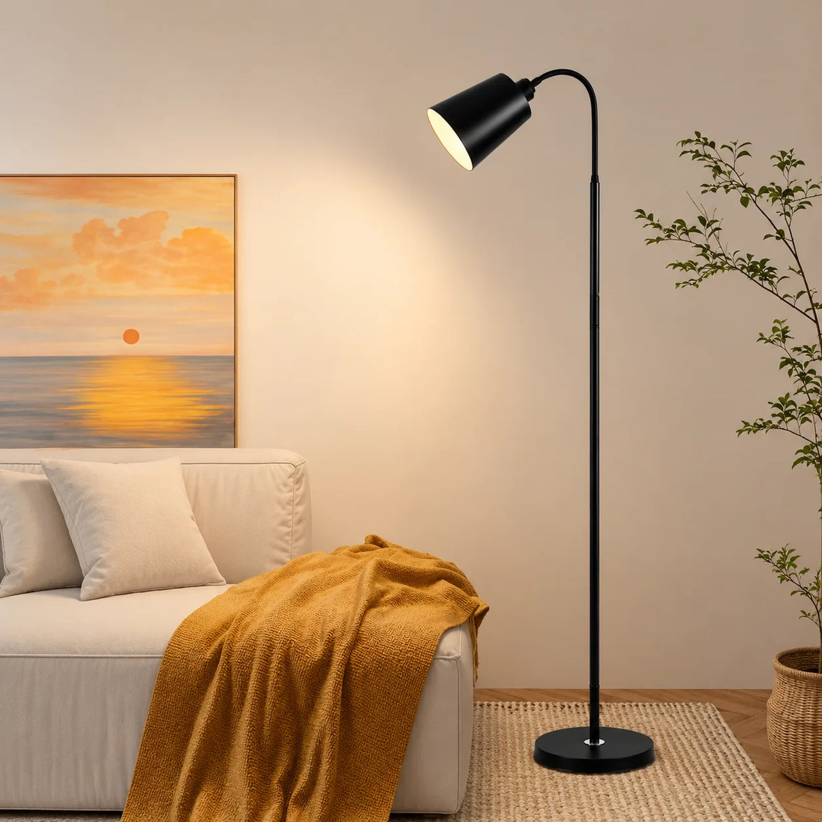 Lampadar ARKALYK, 1 x E27, Metal, Negru