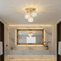 Lustra Clasica SUKAS, 3xE27, Metal si Cristal, Auriu