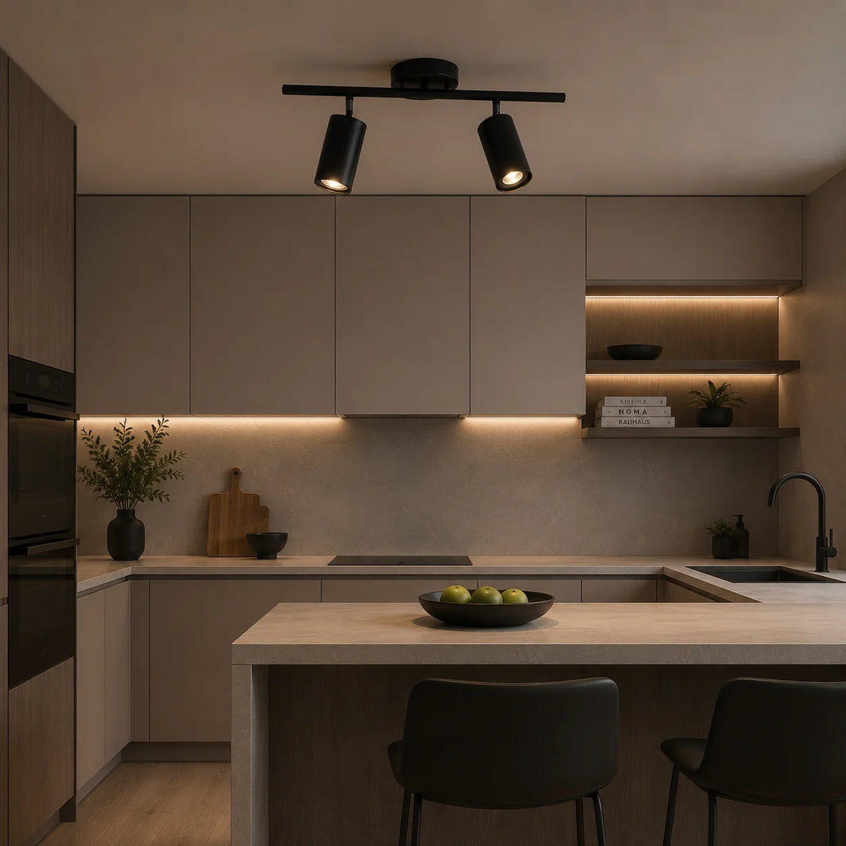Lustra Clasica Sisimiut, 2xGU10, Metal, Negru
