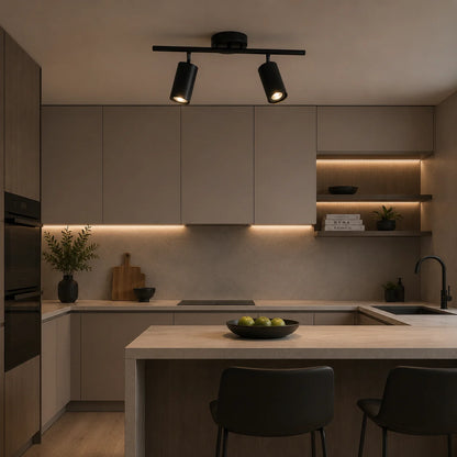 Lustra Clasica Sisimiut, 2xGU10, Metal, Negru
