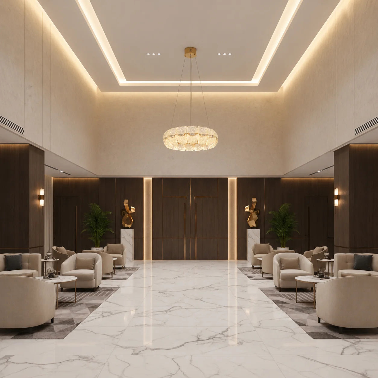 Lustra Cristal MAYON Magno, 60x60cm, 3000K/4000K/6000K, 160W, Metal si Acrilic, Auriu