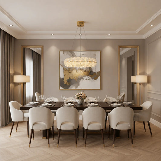 Lustra Cristal MAYON Supremo, 80x80cm, 3000K/4000K/6000K, 210W, Metal si Acrilic, Auriu