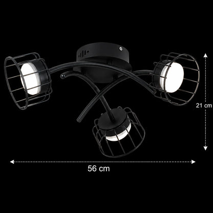 Lustra EPS, 3xG53, D56cm, Metal si Plastic, Negru