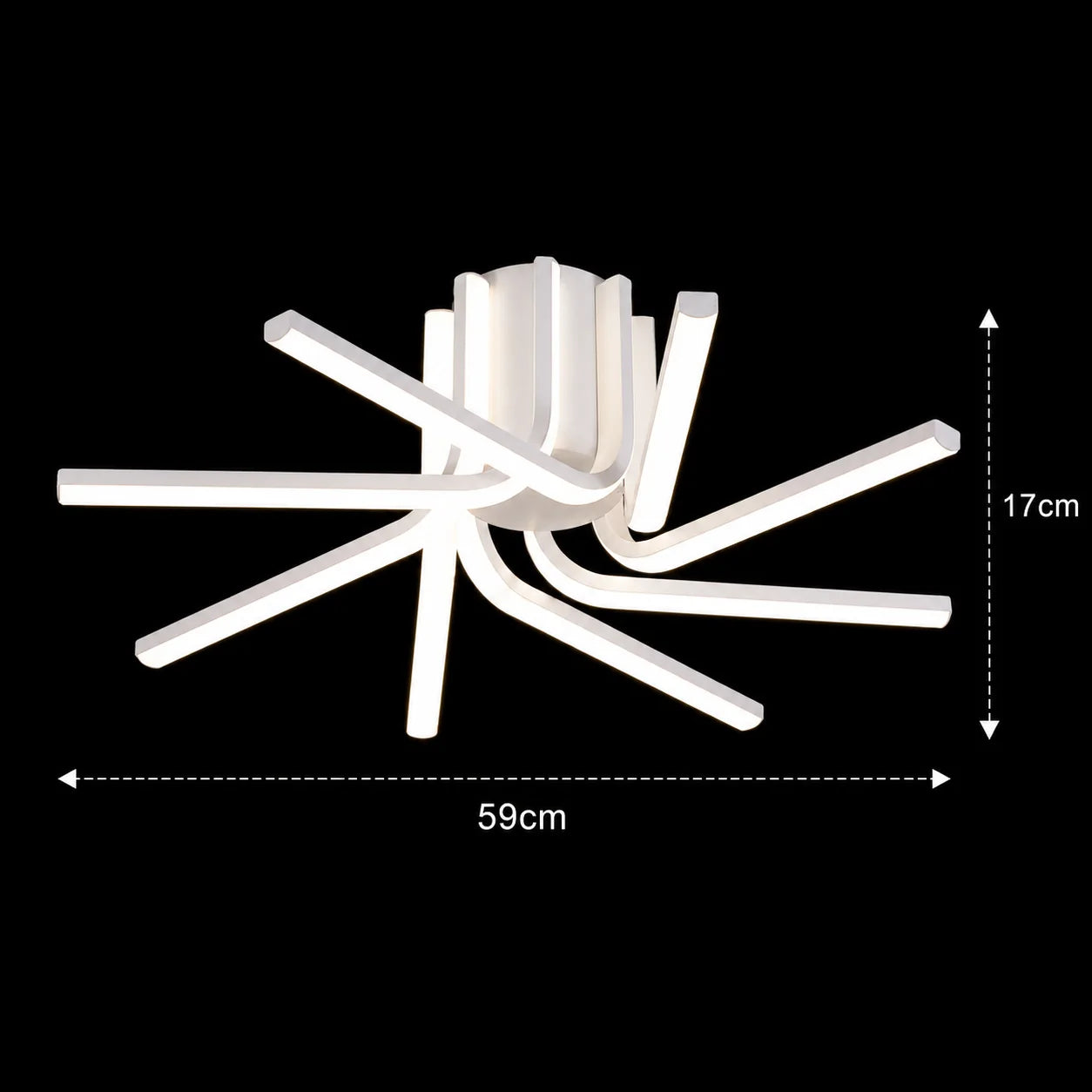 Lustra LED cu telecomanda IBANE, 8 surse, 3000K/4000K/6000K, 128W, Metal si Silicon, Alb