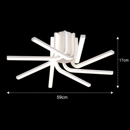 Lustra LED cu telecomanda IBANE, 8 surse, 3000K/4000K/6000K, 128W, Metal si Silicon, Alb