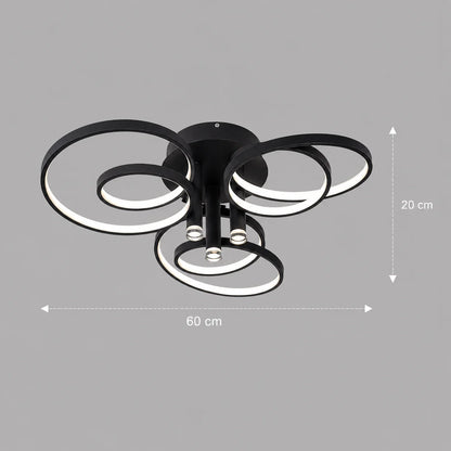 Lustra LED cu telecomanda ORMS Magno, 3000K/4000K/6000K, 146W, Metal si Plastic, Negru