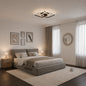 Lustra LED cu telecomanda SOLA, 2 surse, 3000K/4000K/6000K, 108W, Metal si Silicon, Negru