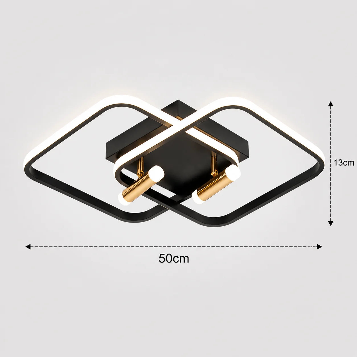 Lustra LED cu telecomanda SOLA, 2 surse, 3000K/4000K/6000K, 108W, Metal si Silicon, Negru
