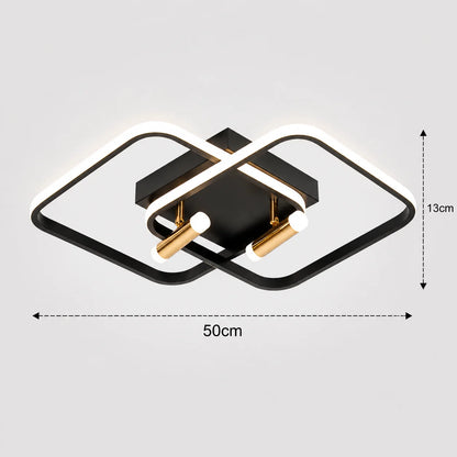 Lustra LED cu telecomanda SOLA, 2 surse, 3000K/4000K/6000K, 108W, Metal si Silicon, Negru