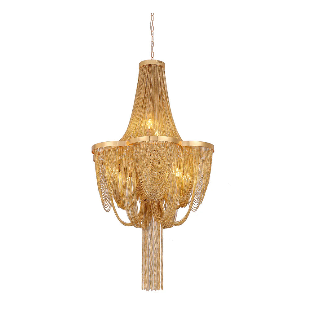Candelabru 8xE14, MD9010/680GD, Diametru 68cm, Auriu, Metal