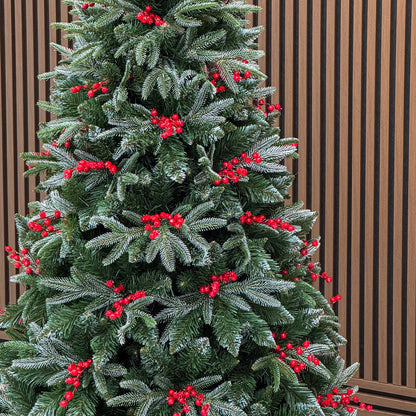 Brad artificial , Miahelene Elite, verde nins cu merisoare, mix 2D+3D, 180 cm