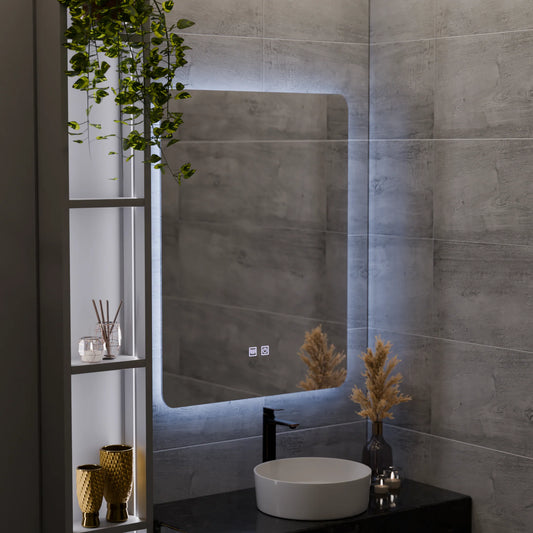 Oglinda LED Dreptunghiulara ARTEA Touch, 60X80cm, Sistem Dezaburire, Dimabila, Lumina Rece 6000K
