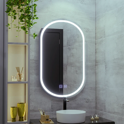 Oglinda LED Ovala 50x80, Velara Touch, Sistem Dezaburire, Dimabila