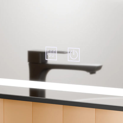 Oglinda LED Rectangulara, 50x70cm, EDGE Touch, Sistem Dezaburire, Rama Neagra