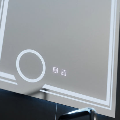 Oglinda LED Rectangulara, 60x80cm, CANTO Touch, Sistem Dezaburire, Dimabila